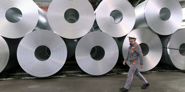 FILE PHOTO: Steel rolls are pictured at the plant of German steel company Salzgitter AG in Salzgitter