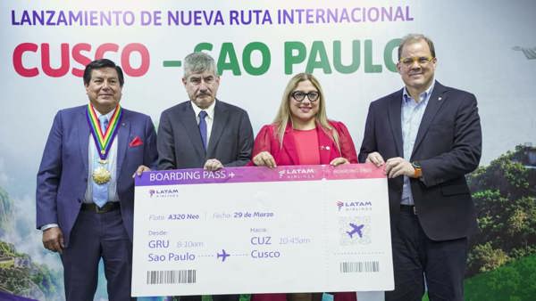 La nueva conexión constituye un hito para la conectividad internacional de Cusco y abre nuevas oportunidades para fortalecer el turismo receptivo y la integración entre Perú y Brasil.